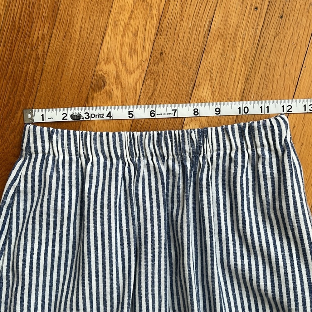 J. Crew XXS Nautical Blue & White Striped Linen Blend Skirt with Pockets - Picture 9 of 11